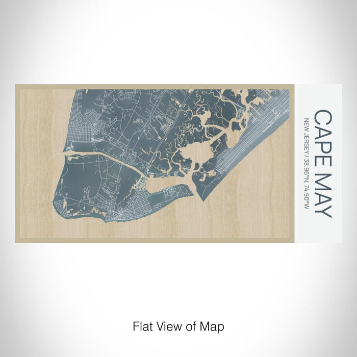 Rendered View of Cape May New Jersey Map on 17oz Stainless Steel Insulated Bottle with printed afternoon style map