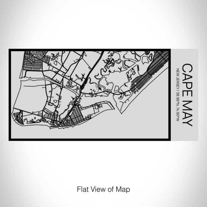Rendered View of Cape May New Jersey Map on 17oz Stainless Steel Insulated Cola Bottle in Stainless