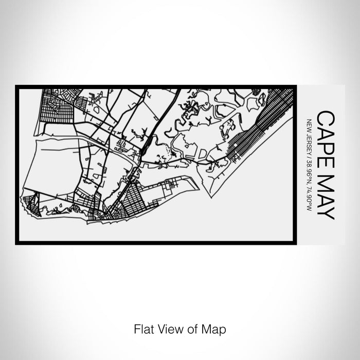 Rendered View of Cape May New Jersey Map on 17oz Stainless Steel Insulated Cola Bottle in Stainless in Matte White