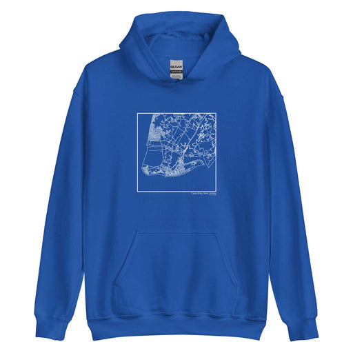 Cape May New Jersey  Map Unisex Hoodie Sweater with City inscription in Royal Blue