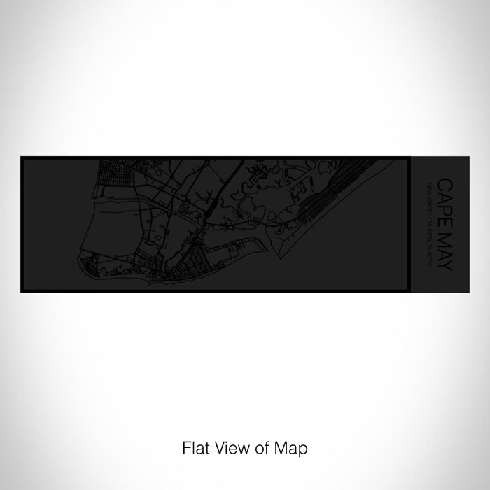 Rendered View of Cape May New Jersey Map on 10oz Stainless Steel Insulated Cup in Matte Black with Sliding Lid