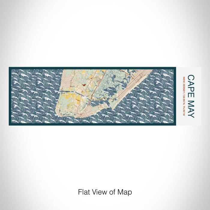 Rendered View of Cape May New Jersey Map on 10oz Stainless Steel Insulated Cup in Woodblock with Sliding Lid