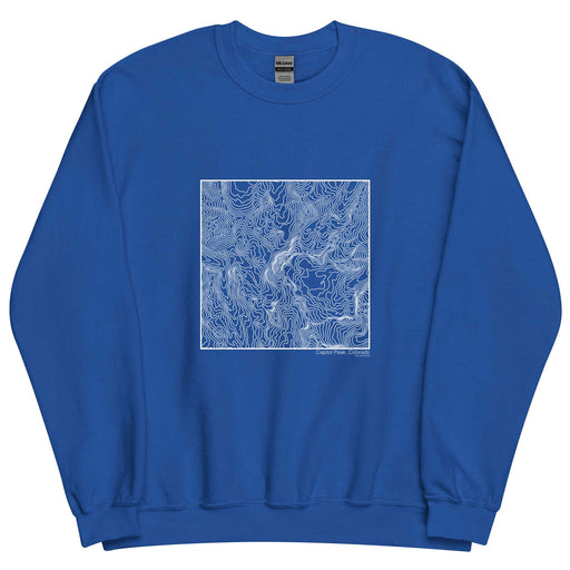 Capitol Peak Colorado Topographic  Map Unisex Crewneck Sweater with City inscription in Royal Blue