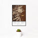 12x18 Capitol Reef National Park Map Print Portrait Orientation in Ember Style With Small Cactus Plant in White Planter