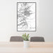 24x36 Capitol Reef National Park Map Print Portrait Orientation in Classic Style Behind 2 Chairs Table and Potted Plant