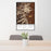 24x36 Capitol Reef National Park Map Print Portrait Orientation in Ember Style Behind 2 Chairs Table and Potted Plant