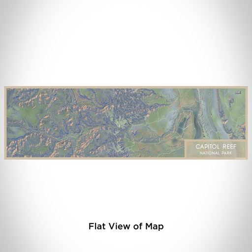 Flat View of Map Custom Capitol Reef National Park Map Enamel Mug in Afternoon