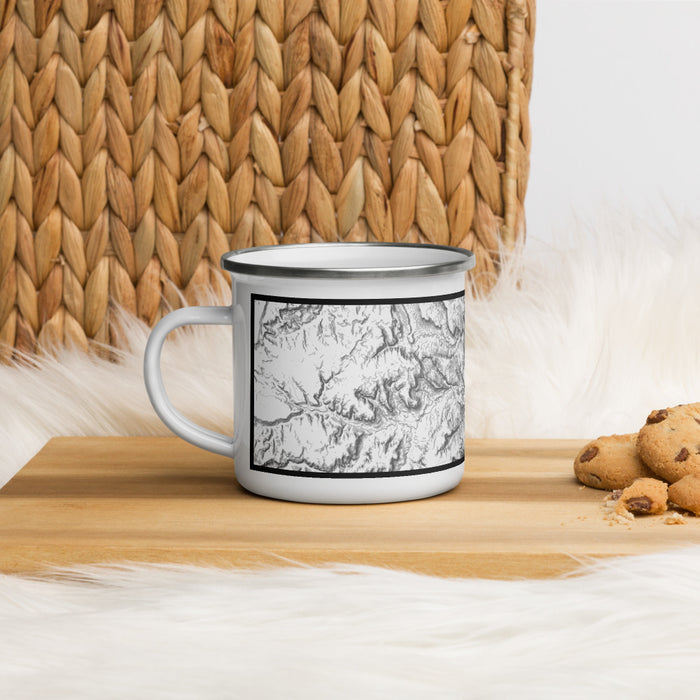 Left View Custom Capitol Reef National Park Map Enamel Mug in Classic on Table Top
