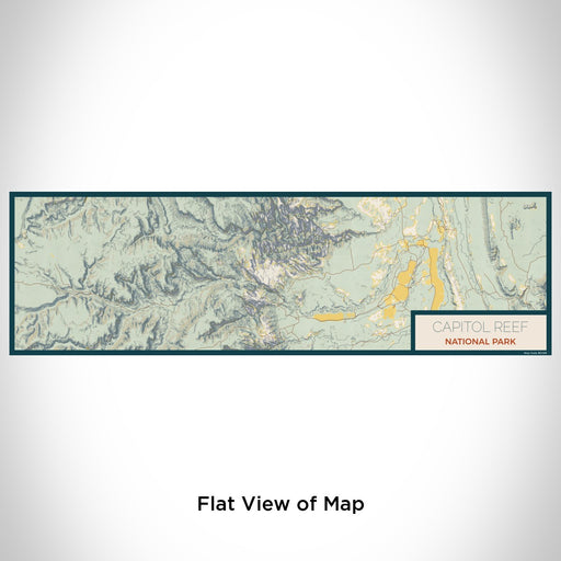 Flat View of Map Custom Capitol Reef National Park Map Enamel Mug in Woodblock