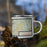 Right View Custom Capitol Reef National Park Map Enamel Mug in Woodblock on Grass With Trees in Background