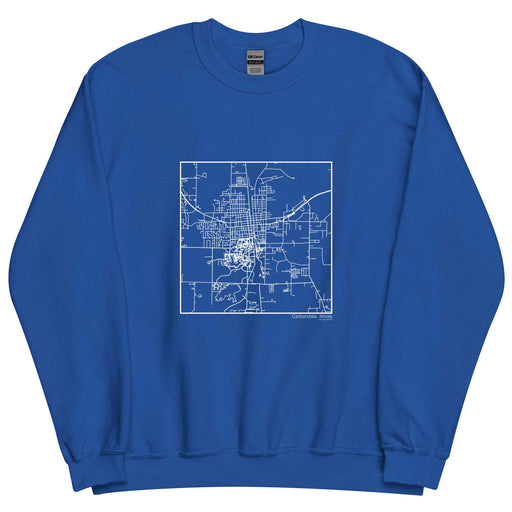 Carbondale Illinois  Map Unisex Crewneck Sweater with City inscription in Royal Blue