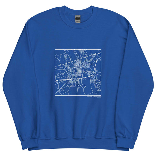 Carlisle Pennsylvania  Map Unisex Crewneck Sweater with City inscription in Royal Blue