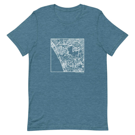 Carlsbad California  Map Unisex T-Shirt with City inscription in Heather Teal