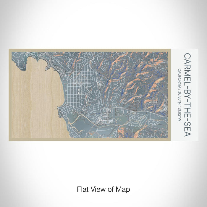 Rendered View of Carmel-by-the-Sea California Map on 17oz Stainless Steel Insulated Bottle with printed afternoon style map