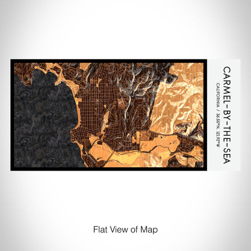 Rendered View of Carmel-by-the-Sea California Map on 17oz Stainless Steel Insulated Bottle with printed ember style map