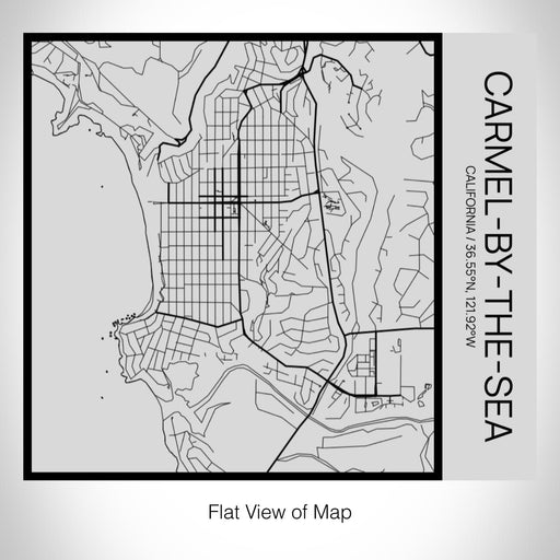 Rendered View of Carmel-by-the-Sea California Map on 17oz Stainless Steel Insulated Tumbler in Tactile Lines with Succulent in Background