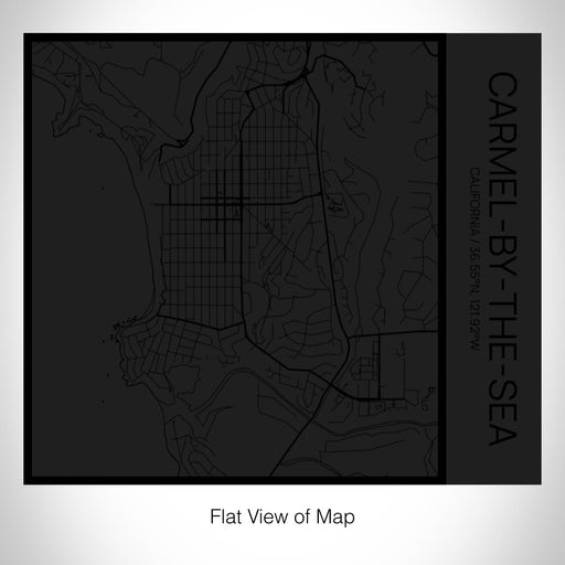 Rendered View of Carmel-by-the-Sea California Map on 17oz Stainless Steel Insulated Tumbler in Matte Black with Tactile Lines