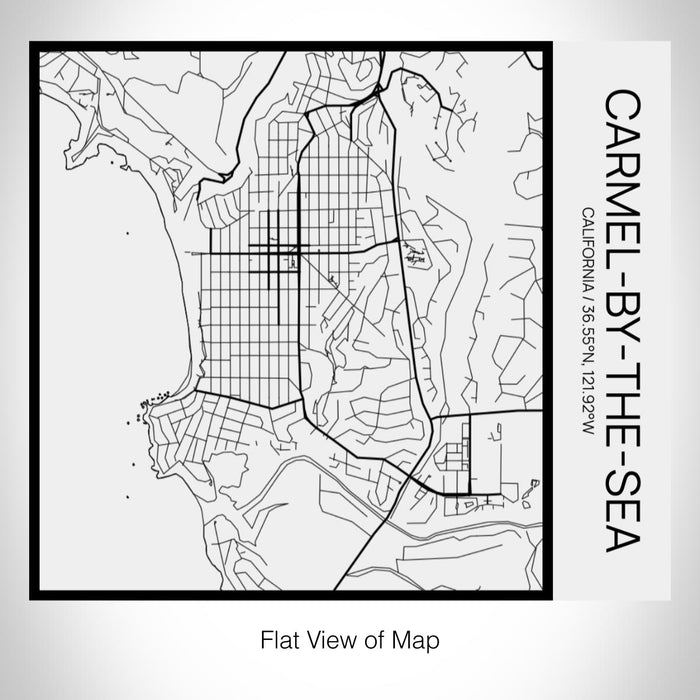 Rendered View of Carmel-by-the-Sea California Map on 17oz Stainless Steel Insulated Tumbler in Matte White with Tactile Lines