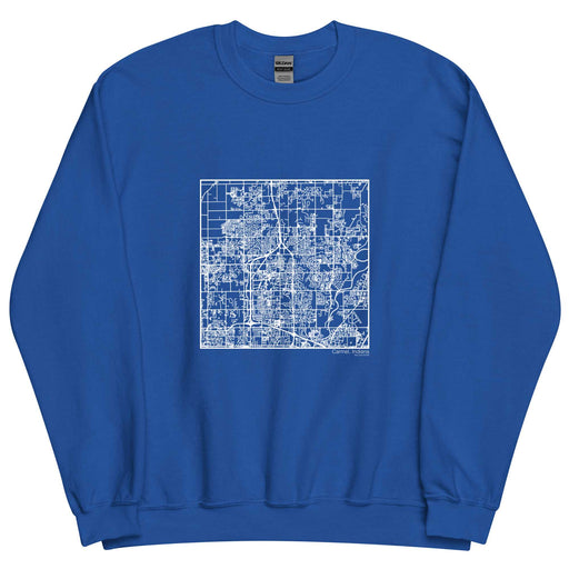 Carmel Indiana  Map Unisex Crewneck Sweater with City inscription in Royal Blue