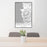 24x36 Carmel Highlands California Map Print Portrait Orientation in Classic Style Behind 2 Chairs Table and Potted Plant