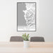 24x36 Carmel Highlands California Map Print Portrait Orientation in Classic Style Behind 2 Chairs Table and Potted Plant
