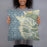 Person holding 18x18 Custom Carmel Highlands California Map Throw Pillow in Woodblock