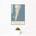 12x18 Carolina Beach North Carolina Map Print Portrait Orientation in Woodblock Style With Small Cactus Plant in White Planter