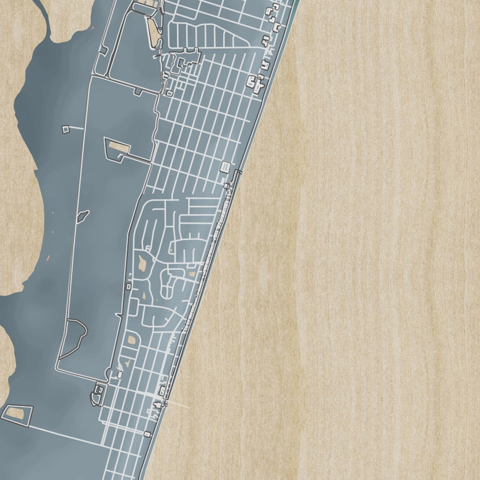 Carolina Beach North Carolina Map Print in Afternoon Style Zoomed In Close Up Showing Details