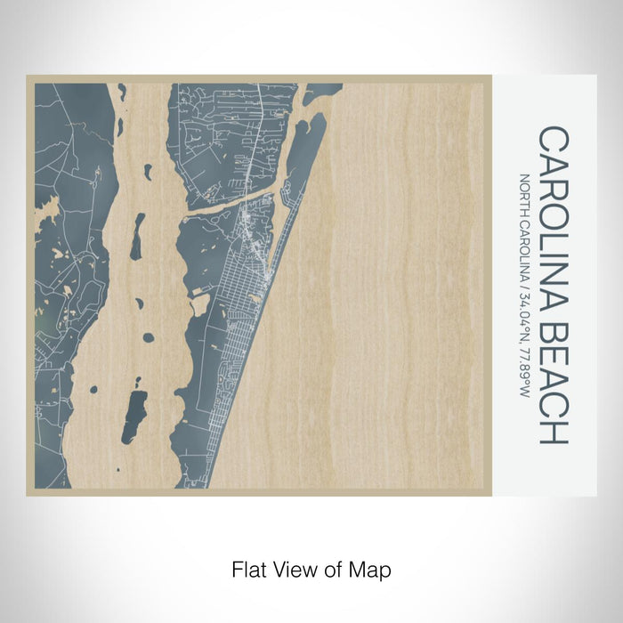 Rendered View of Carolina Beach North Carolina Map on 20oz Stainless Steel Insulated Bottle with Bamboo Top with printed afternoon style map