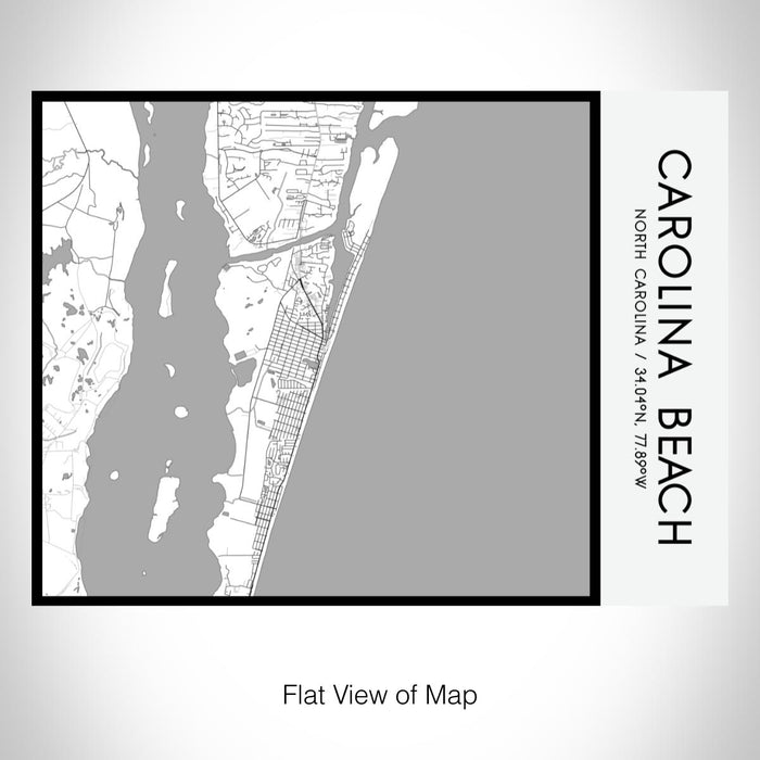 Rendered View of Carolina Beach North Carolina Map on 20oz Stainless Steel Insulated Bottle with Bamboo Top with printed classic style map