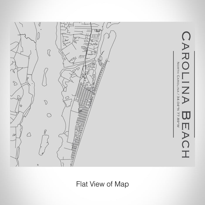 Rendered View of Carolina Beach North Carolina Map on 20oz Stainless Steel Insulated Bottle with Bamboo Top