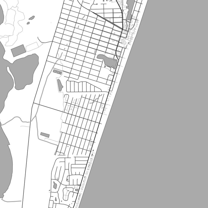 Carolina Beach North Carolina Map Print in Classic Style Zoomed In Close Up Showing Details