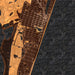 Carolina Beach North Carolina Map Print in Ember Style Zoomed In Close Up Showing Details