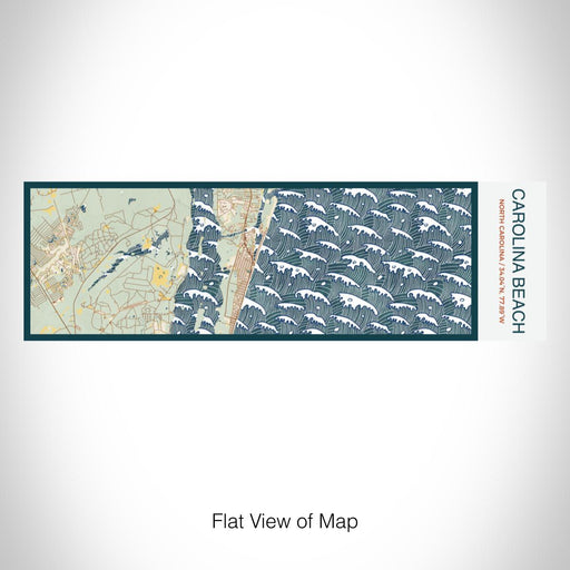 Rendered View of Carolina Beach North Carolina Map on 10oz Stainless Steel Insulated Cup in Woodblock with Sliding Lid