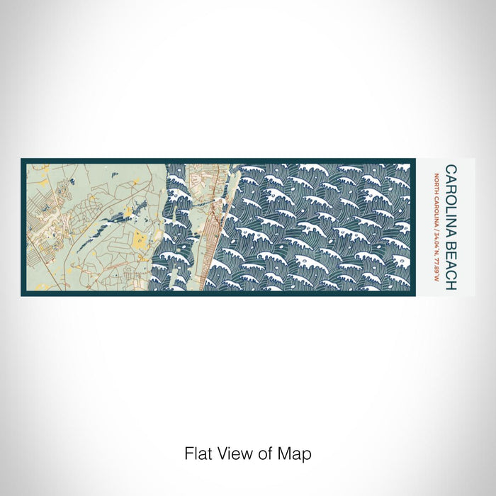 Rendered View of Carolina Beach North Carolina Map on 10oz Stainless Steel Insulated Cup in Woodblock with Sliding Lid