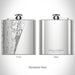 Rendered View of Carolina Beach North Carolina Map on 6oz Stainless Steel Flask