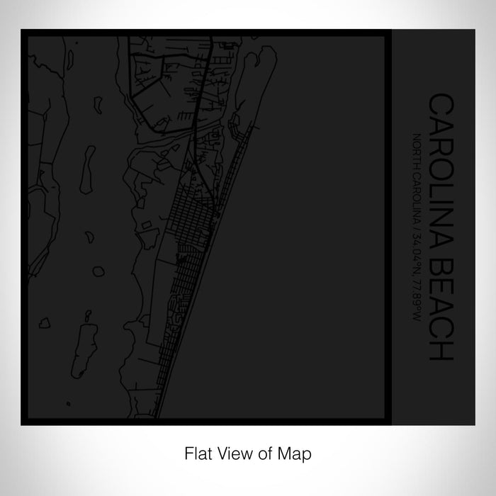 Rendered View of Carolina Beach North Carolina Map on 17oz Stainless Steel Insulated Tumbler in Matte Black with Tactile Lines