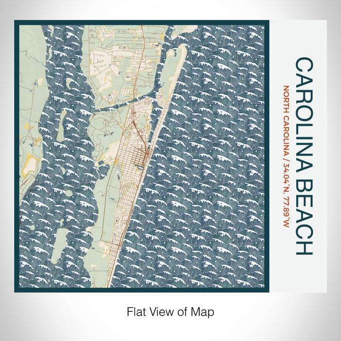 Rendered View of Carolina Beach North Carolina Map on 17oz Stainless Steel Insulated Tumbler in Woodblock Map Style