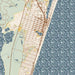 Carolina Beach North Carolina Map Print in Woodblock Style Zoomed In Close Up Showing Details