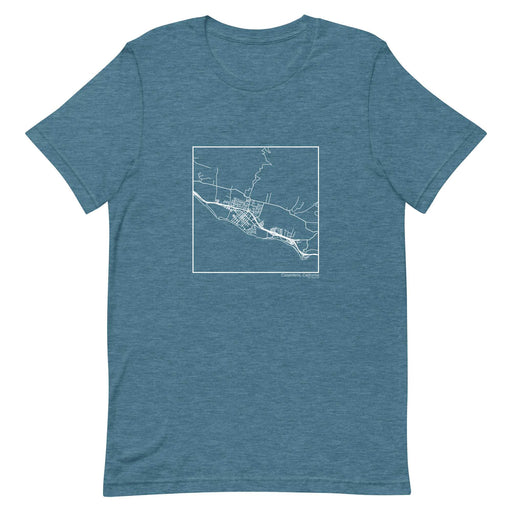 Carpinteria California  Map Unisex T-Shirt with City inscription in Heather Teal