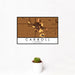 12x18 Carroll Iowa Map Print Landscape Orientation in Ember Style With Small Cactus Plant in White Planter