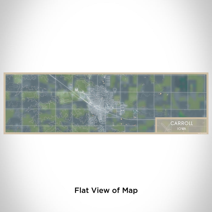 Flat View of Map Custom Carroll Iowa Map Enamel Mug in Afternoon