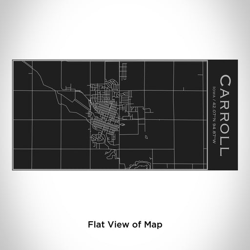 Rendered View of Carroll Iowa Map Engraving on 17oz Stainless Steel Insulated Cola Bottle in Black