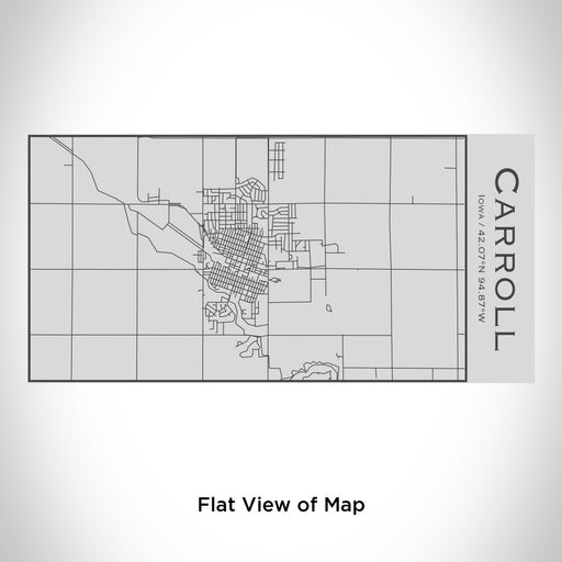 Rendered View of Carroll Iowa Map Engraving on 17oz Stainless Steel Insulated Cola Bottle