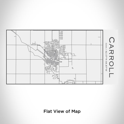 Rendered View of Carroll Iowa Map Engraving on 17oz Stainless Steel Insulated Cola Bottle in White