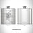 Rendered View of Carroll Iowa Map Engraving on 6oz Stainless Steel Flask