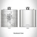 Rendered View of Carroll Iowa Map Engraving on 6oz Stainless Steel Flask