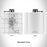 Rendered View of Carroll Iowa Map Engraving on 6oz Stainless Steel Flask in White