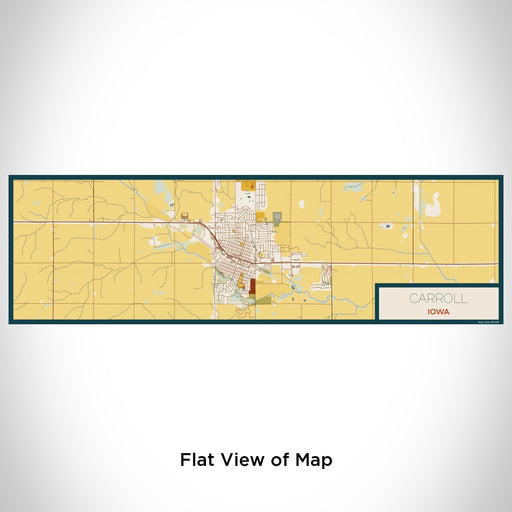 Flat View of Map Custom Carroll Iowa Map Enamel Mug in Woodblock