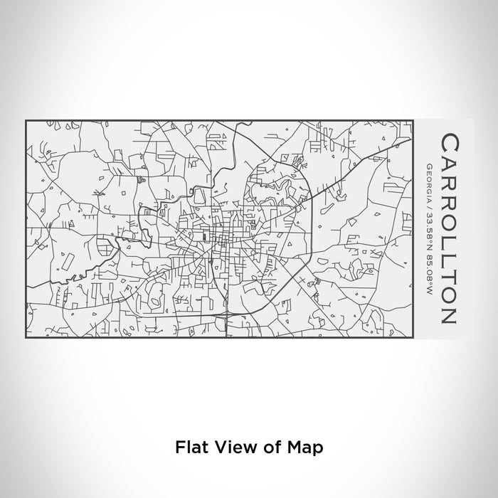 Rendered View of Carrollton Georgia Map Engraving on 17oz Stainless Steel Insulated Cola Bottle in White